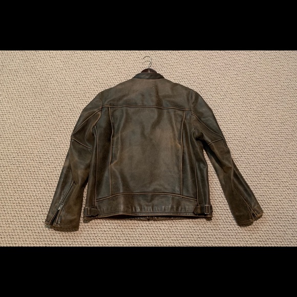 Leather motorcycle riding style jacket - Picture 3 of 5